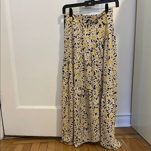 Topshop Floral Yellow and Black Women's Skirt